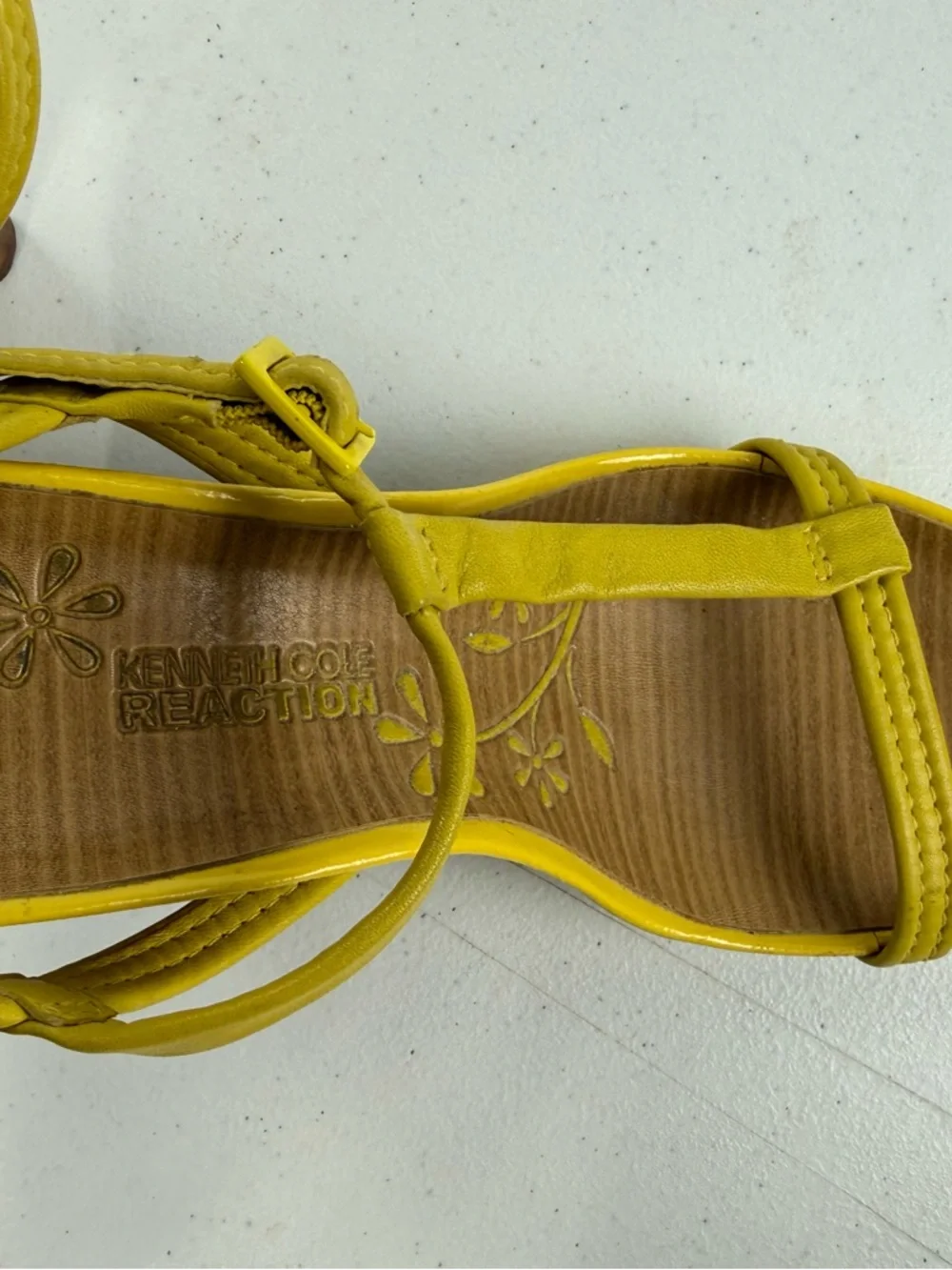 Kenneth Cole Reaction Yellow Wedge Sandals
